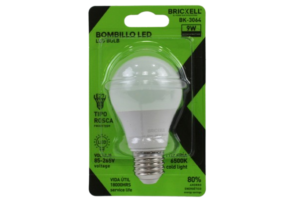 BOMBILLO LED 9W 6500K E27 85-265V UNID BRICKELL