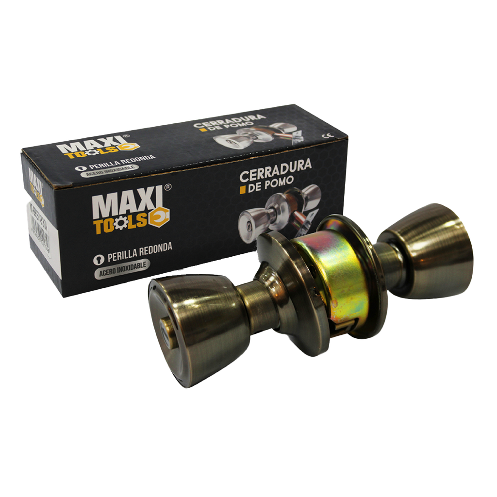 CERRADURA DE POMO CON CILINDRO ACERO INOX UNID MAXI TOOLS