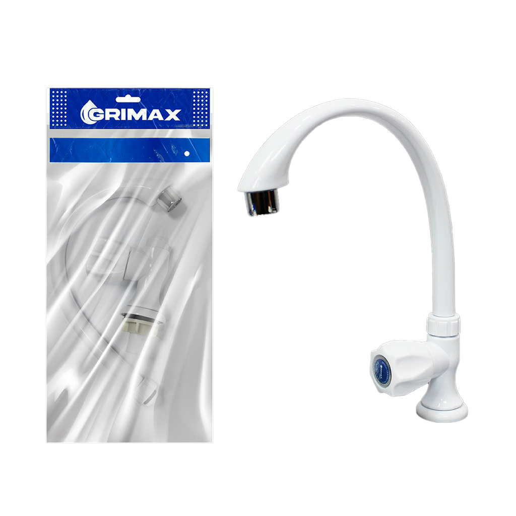 LLAVE INDIVIDUAL PARA FREGADERO PLASTICO BLANCO UNID GRIMAX