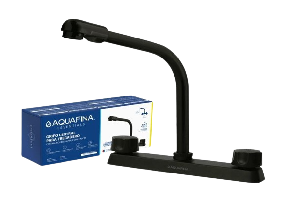 LLAVE FREGADERO C/CUELLO T/COBRA M/HEXAGONAL NEGRO MATE UNID AQUAFINA