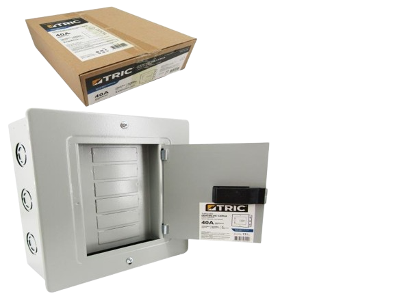CAJA DE BREAKER 6 CIRCUITOS CON PUERTAS  40 AMP UNID TRIC