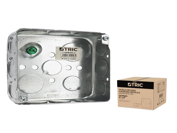 CAJA ELECT CUADRADA METALICA 4"X4" - 1.2MM UNID TRIC