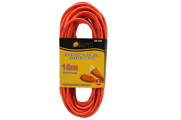 EXTENSION ELEC NARANJA 15MTS 3 TOMA UNID KINGS