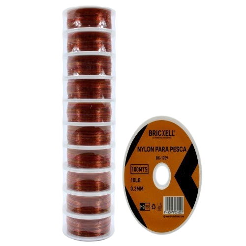 NYLON PARA PESCA DE COLORES TAMAÑO 0.3MM/100MTS/10LB UNID BRICKELL