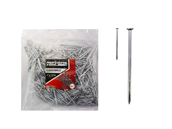 CLAVOS DE ALAMBRE GALVANIZADO 1 1/2" -  1/2 KG UNID PROFESIONAL