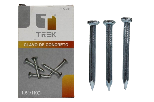 CLAVOS PARA CONCRETO 1.5" 1KG UNID TREK
