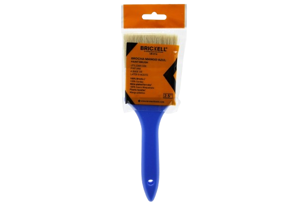 BROCHA 2 1/2" CERDAS BLANCA MANGO PLASTICO AZUL UNID BRICKELL