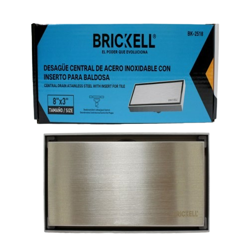DESAGUE DE PISO CENTRAL 8"X3" AC INOX UNID BRICKELL