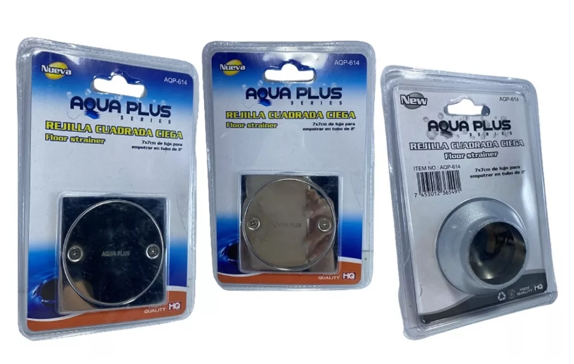 REJILLA CROMADA 2" CIEGA CENTRO PISO UNID AQUA PLUS