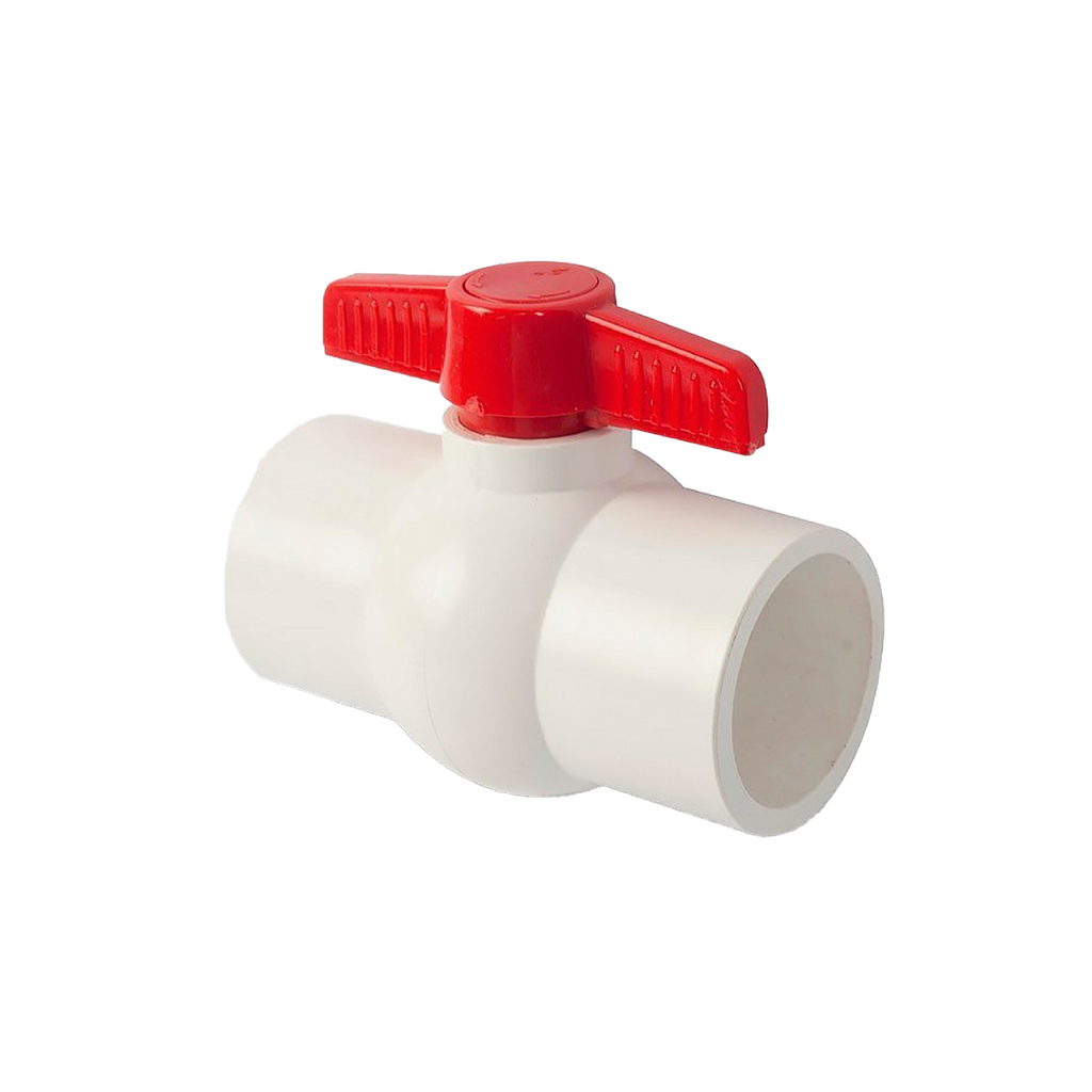 VALVULA DE BOLA PVC 1" LISA BLANCA UNID S/M