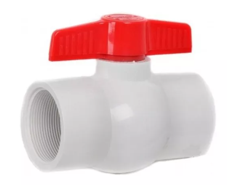 VALVULA DE BOLA PVC ROSCADA 1/2" BLANCA UNID S/M