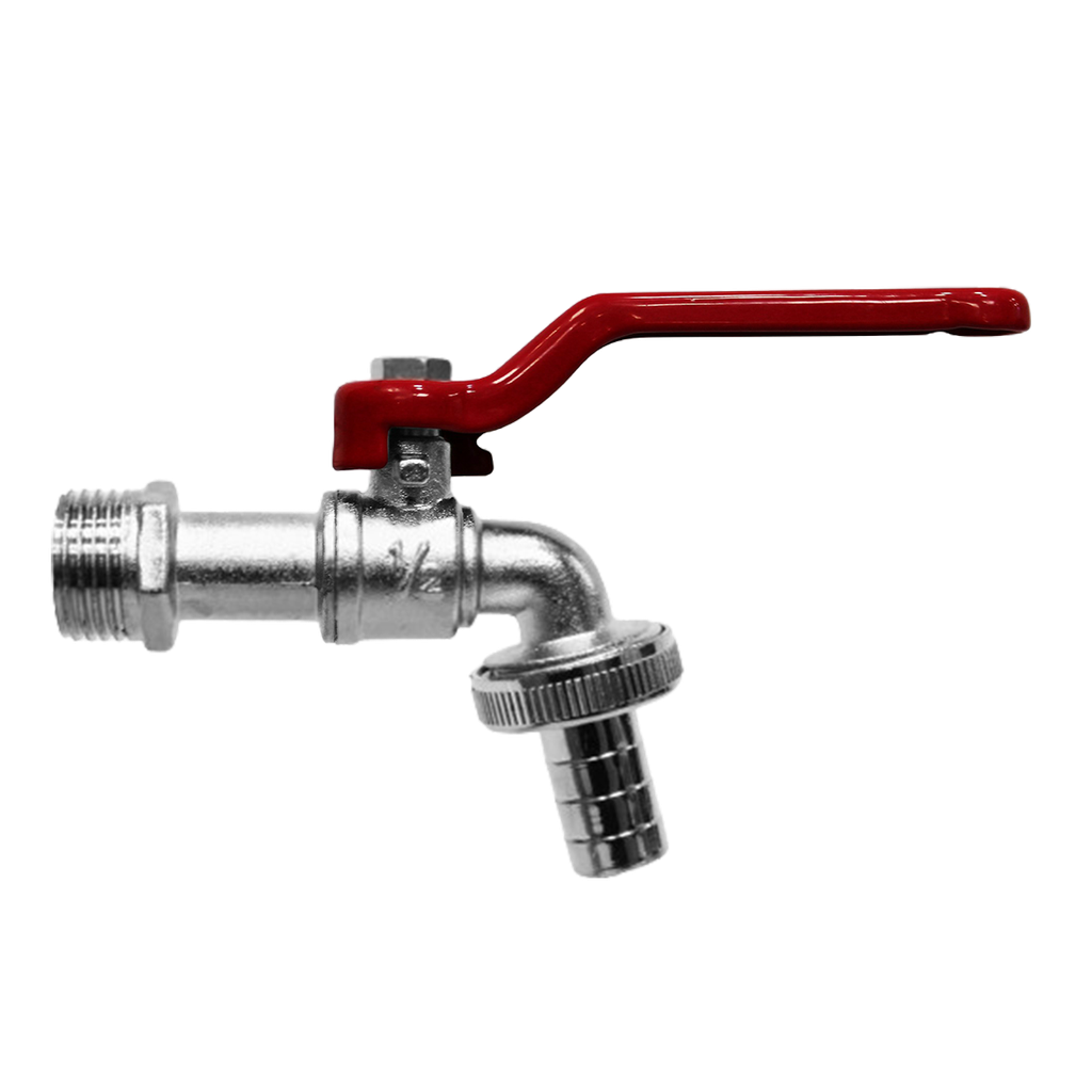 LLAVE PARA MANGUERA DE ZINC 1/2" COLOR PLATA C/MANILLA UNID S/M