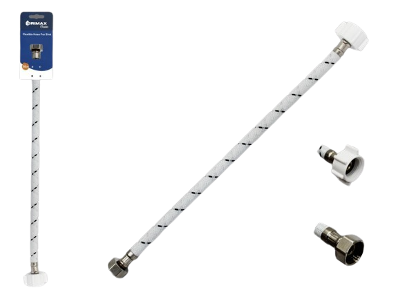 CANILLA FLEXIBLE  MANGUERA NYLON 1/2" X 7/8" 50CM UNID GRIMAX