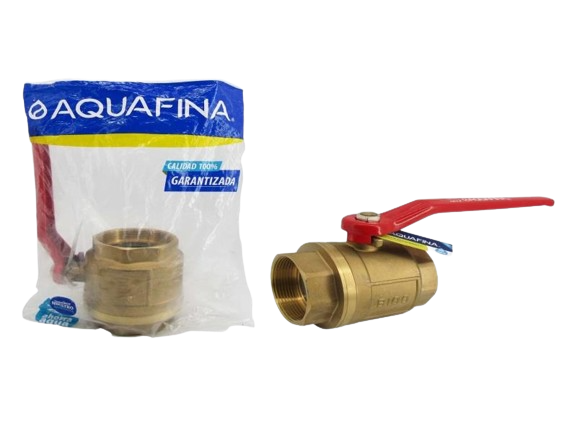 VÁLVULA DE BOLA DE BRONCE 1/2" C/MANILLA AZUL UNID AQUAFINA