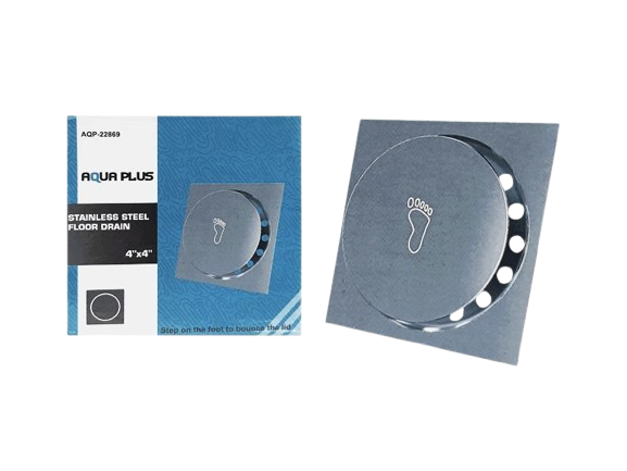 REJILLA DESAGUE CON TAPA PUSH 4" CROMADA AQUA PLUS