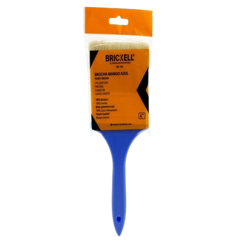 BROCHA 4" CERDAS BLANCA MANGO PLASTICO AZUL UNID BRICKELL