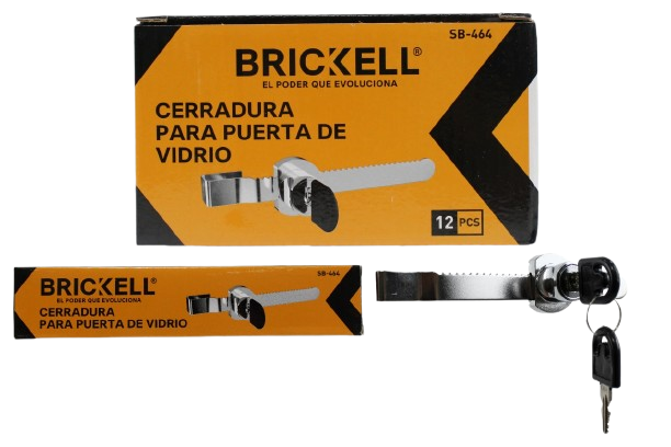 CERRADURA PARA VITRINAS 120 MM CON 2 LLAVES UNID BRICKELL