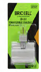 ENCHUFE TOMA FLEXIBLE DE 3 SALIDAS 125V-15A UNID BRICKELL