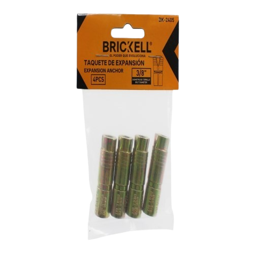 TAQUETE RAMPLUG DE EXPANSION METALICOS 3/8" ALTO= 2-1/8" 4 PZAS UNID BRICKELL