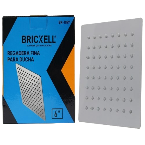 REGADERA DE DUCHA CUADRADA 6" PLASTICA UNID BRICKELL