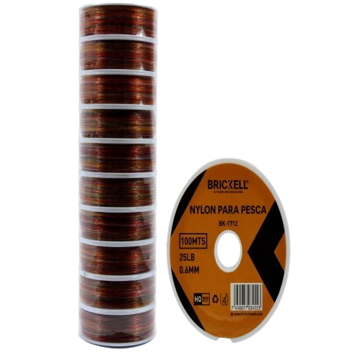 NYLON PARA PESCA DE COLORES TAMAÑO 0.6MM/100MTS/10LB UNID BRICKELL