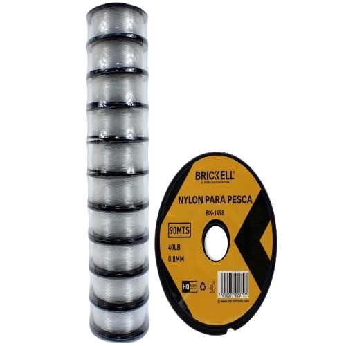 NYLON PARA PESCA TRANSP. TAMAÑO 0.8MM/90MTS/40LB UNID BRICKELL