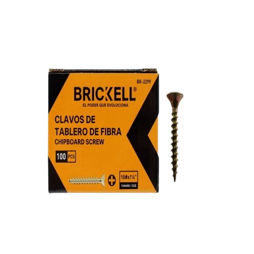 TORNILLO DRYWALL 10 X 1 1/4" CAJA 100 PCS DORADO UNID BRICKELL