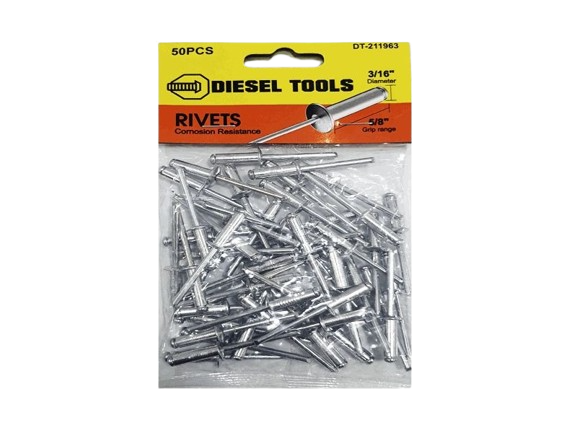 REMACHES DE ALUMINIO 3/16" X 5/8" 50 PZAS UNID DIESEL TOOLS