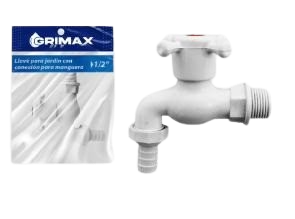 LLAVE P/JARDIN PVC BLANCA CON 1/2" UNID GRIMAX