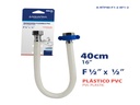 CANILLA FLEXIBLE DE PVC BLANCO 1/2"X1/2" 40CM UNID AQUAFINA
