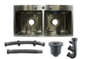 FREGADERO DOBLE ACERO INOXIDABLE  810*430MM C/ACESS UNID BRICKELL