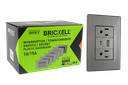 TOMACORRIENTE DOBLE PLATEADO + ENTRADA USB Y TIPO C UNID BRICKELL