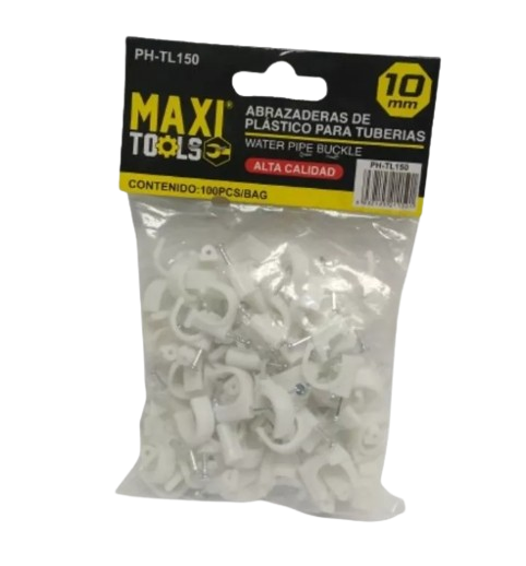 GRAPA PARA CABLE CIRCULAR 10MM 100 PZAS UNID MAXI TOOLS