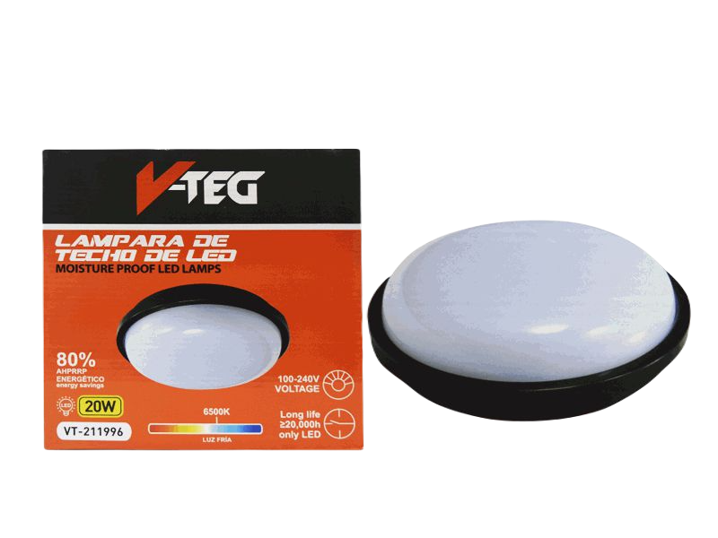 LAMPARA LED DE TECHO SUPERFICIAL 20W UNID V-TEG