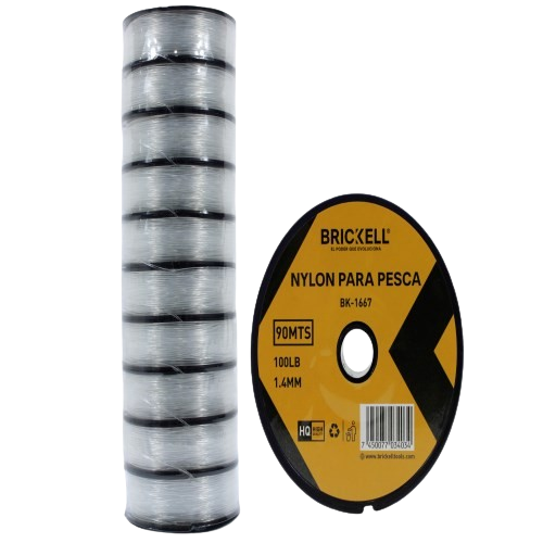 NYLON DE PESCA TRANSP 1.4MM/90M/100LB UNID BRICKELL