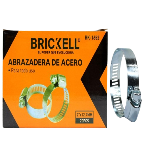 ABRAZADERA DE ACERO AJUSTABLE 2" 20PZA UNID BRICKELL