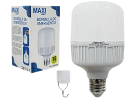 BOMBILLO LED RECARGABLE T/ DOMO 15W UNID MAXI LIGTH