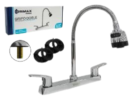 LLAVE DOBLE PARA FREGADERO 1/2" UNID GRIMAX