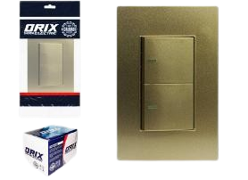INTERRUPTOR APAGADOR DOBLE DORADO UNID ORIX