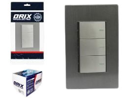 INTERRUPTOR APAGADOR TRIPLE DORADO UNID ORIX