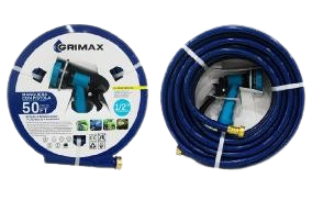 MANGUERA DE JARDIN CON PISTOLA 1/2" X 50 PIES UNID GRIMAX