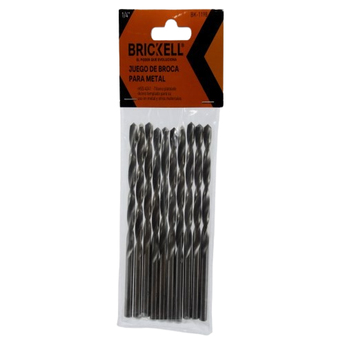 SET DE BROCA DE METAL 1/4" 10 PZAS UNID BRICKELL