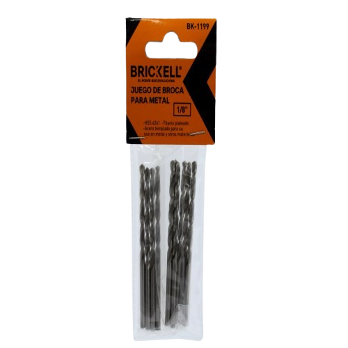 SET DE BROCA DE METAL 1/8" 10 PZAS UNID BRICKELL