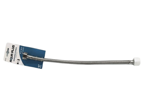 CANILLA FLEXIBLE  MANGUERA METALICA 1/2" X 7/8" 50CM UNID AQUA PLUS