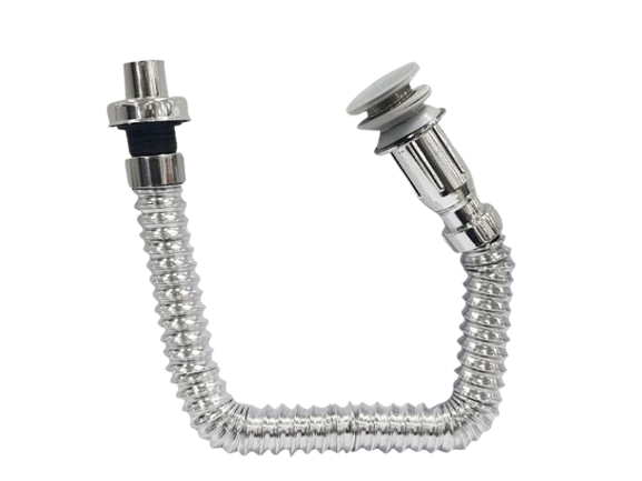 DESAGUE LAVAMANO ACORDION 11/4" (80CM) CON REBOSADERO UNID AQUA PLUS