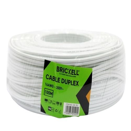 CABLE ELECTRICO SPT 16AWG ALEACION BLANCO 100 METROS UNID BRICKELL