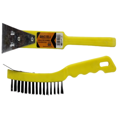 CEPILLO DE ALAMBRE CON ESPATULA 4"X15 UNID BRICKELL