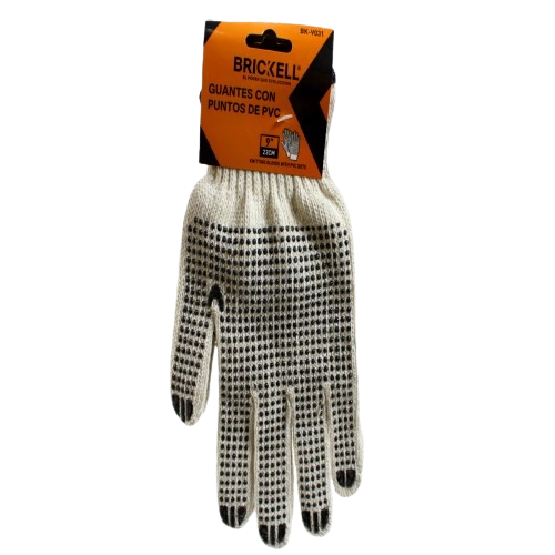 GUANTES DE PUNTOS PVC DOBLE CARA TALLA 9" 2 PZAS UNID BRICKELL