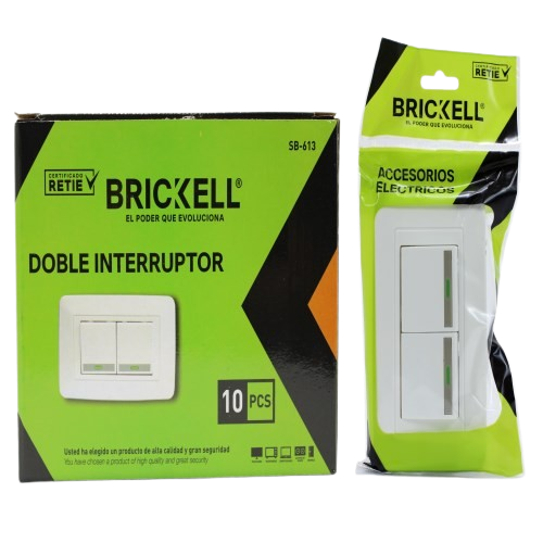 INTERRUPTOR APAGADOR DOBLE BLANCO L/V UNID BRICKELL