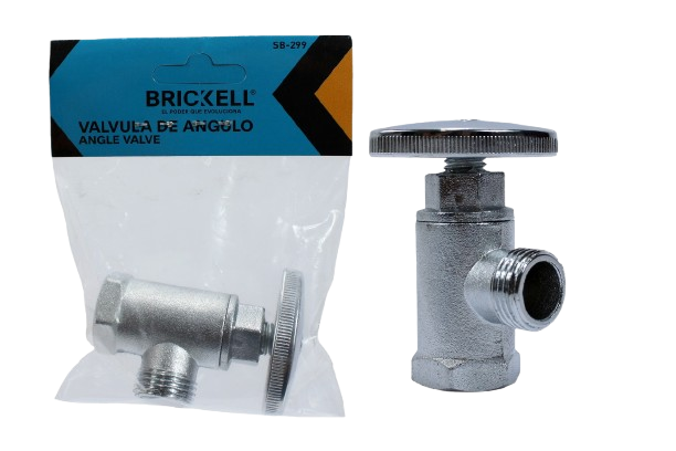 VALVULA DE ARRESTO 1/2"X1/2" CROMADA SENCILLA UNID BRICKELL